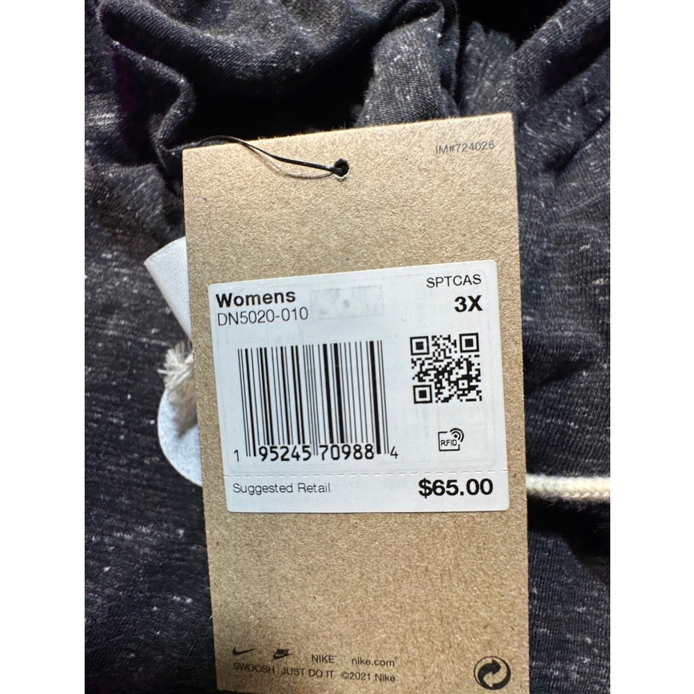 Nike Gym Vintage Hoodie Womens 3X Black Space Dye - Picture 4 of 9